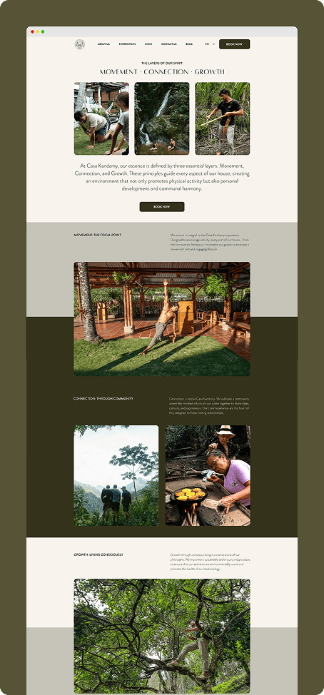 Page à propos du site Casa Kandamy