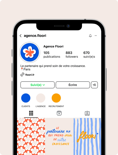 Déclinaison Instagram de l’identité Floori