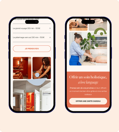 Version mobile du site En accord, autre page