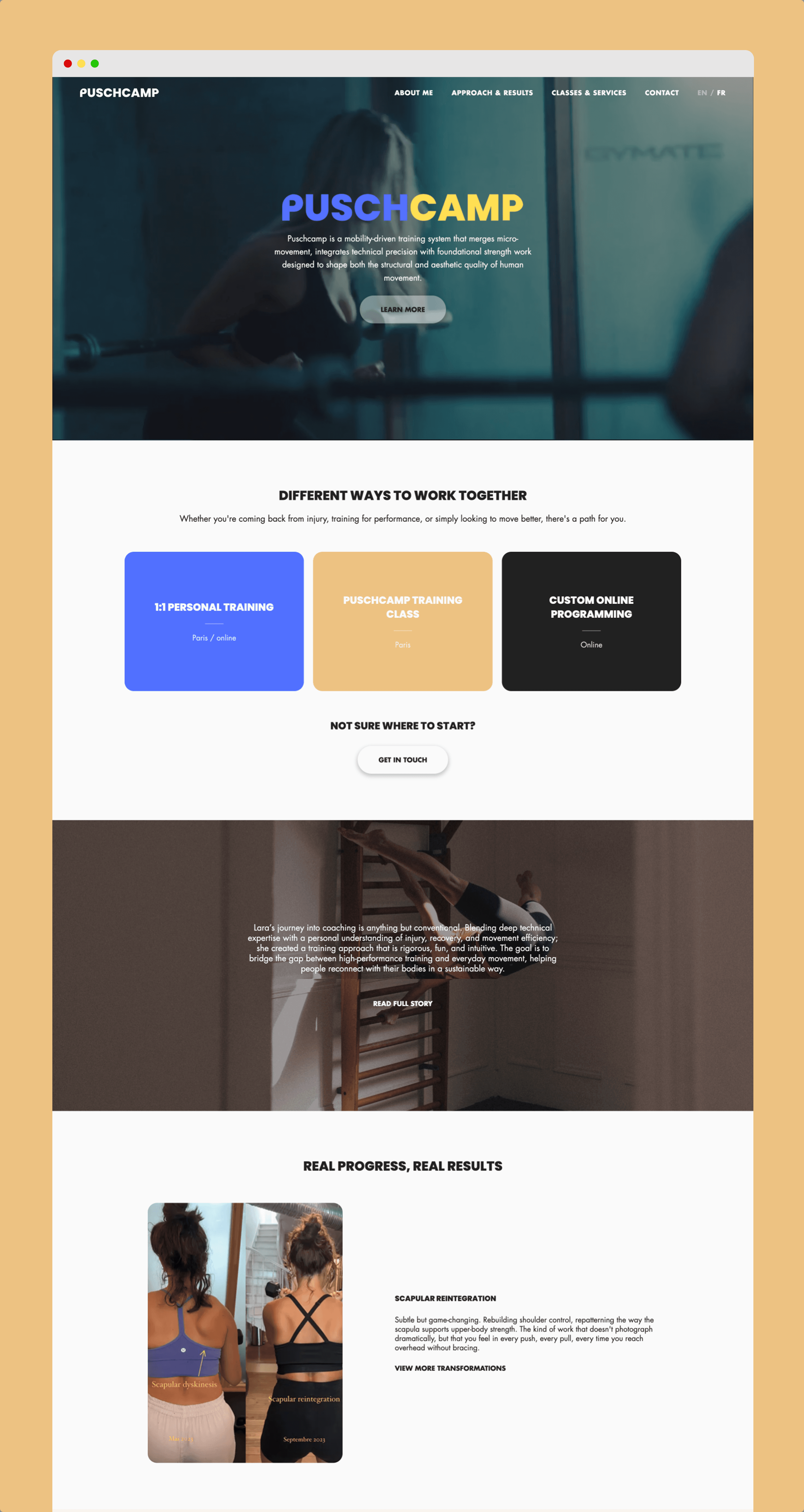 Page d'accueil du site Puschcamp