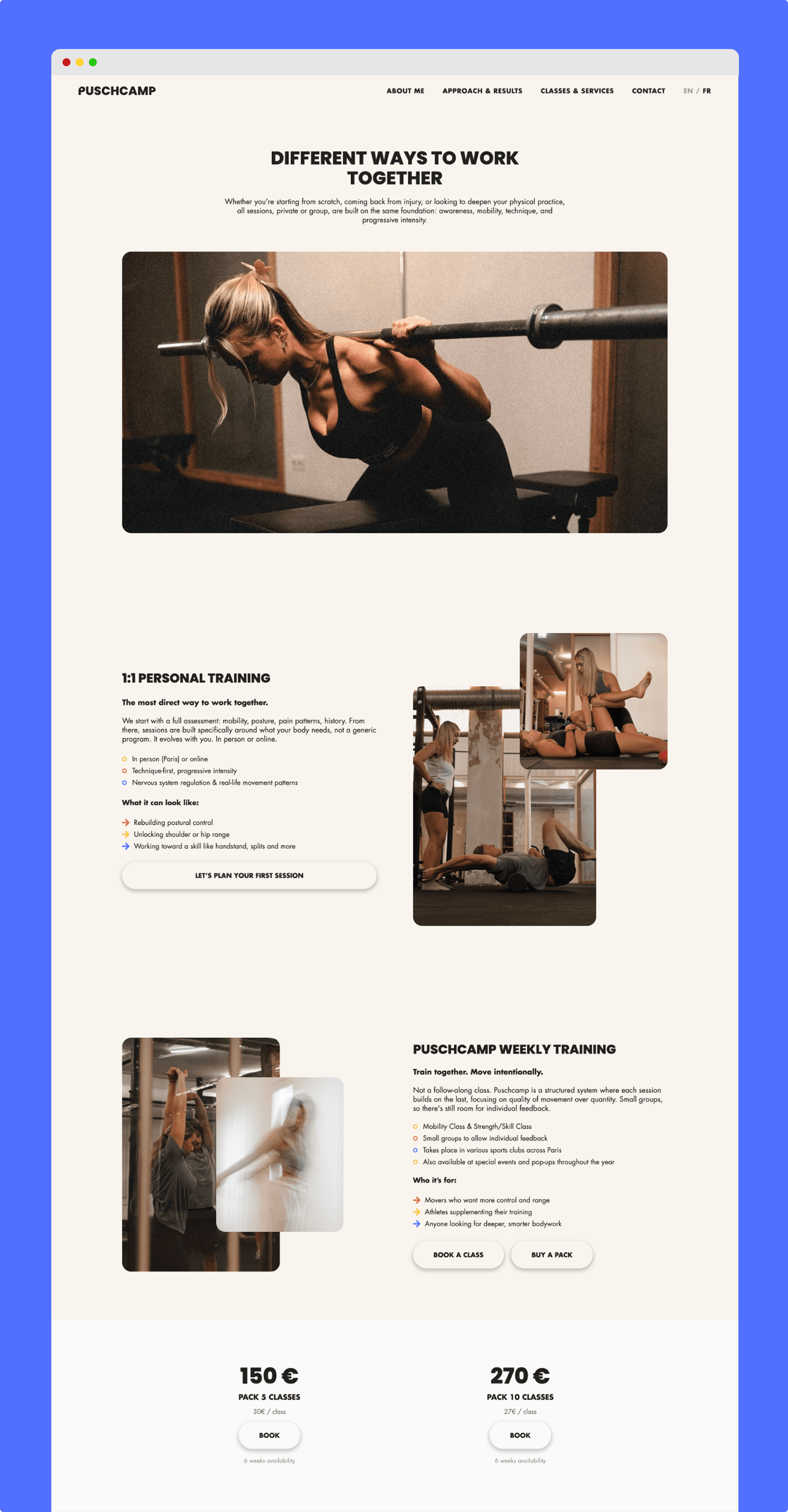 Page des formats du site Puschcamp