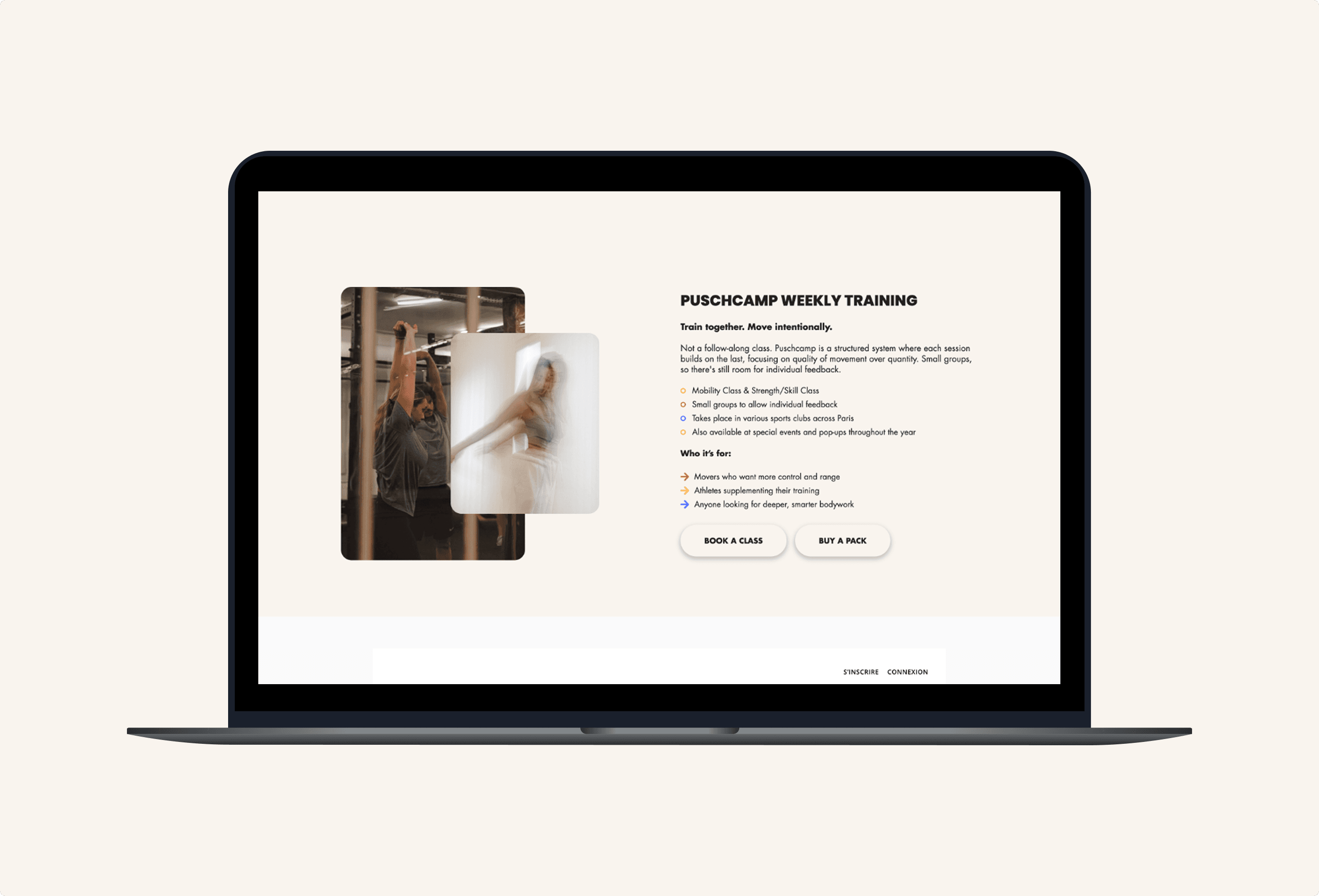 Programme hebdomadaire du site Puschcamp