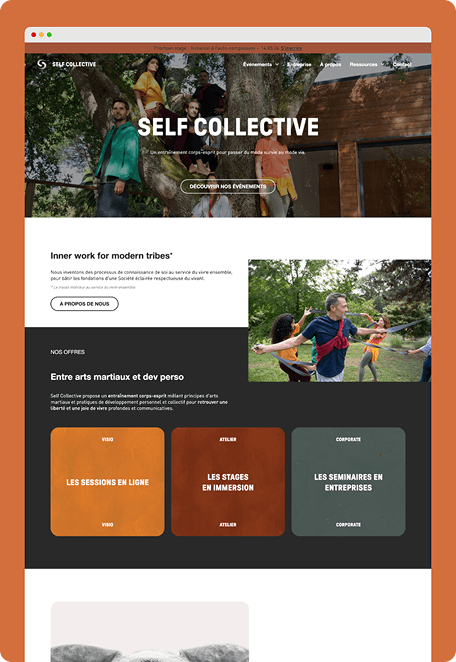 Page d'accueil du site Self Collective